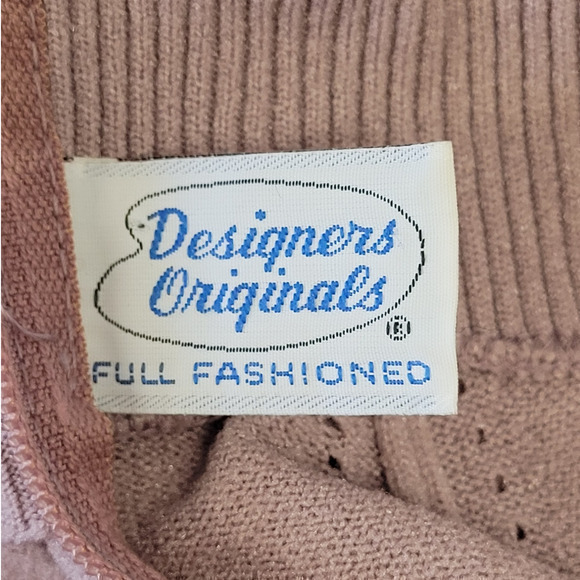 Vintage Designers Originals Pink Mauve Knit Long Sleeve Zip Back Turtle Neck Top - Picture 4 of 15